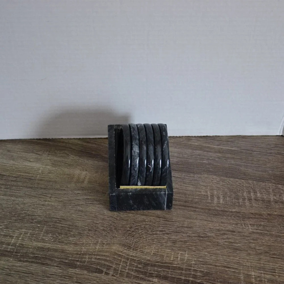 Vtg Stone Coaster Set - Picture 9 of 10